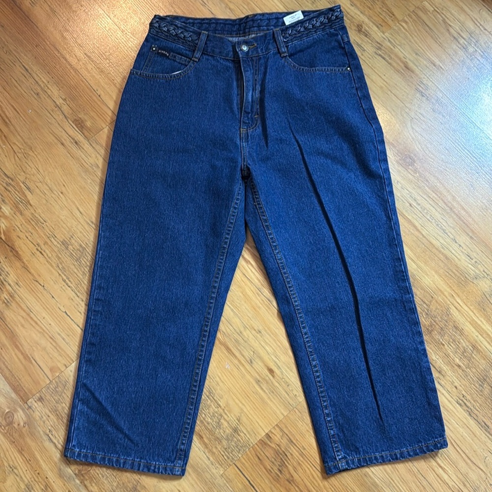 Lee Capri Crop Jeans Unique Braided Waist Womens Sz 8